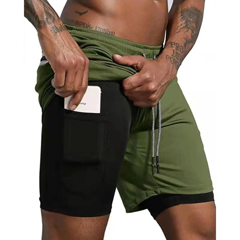 2-in-1 Running Shorts for Gym and Fitness