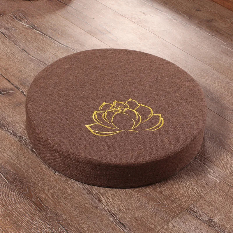 Round Linen Meditation Cushion