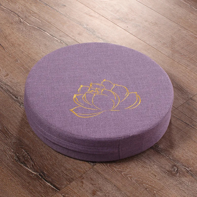 Round Linen Meditation Cushion