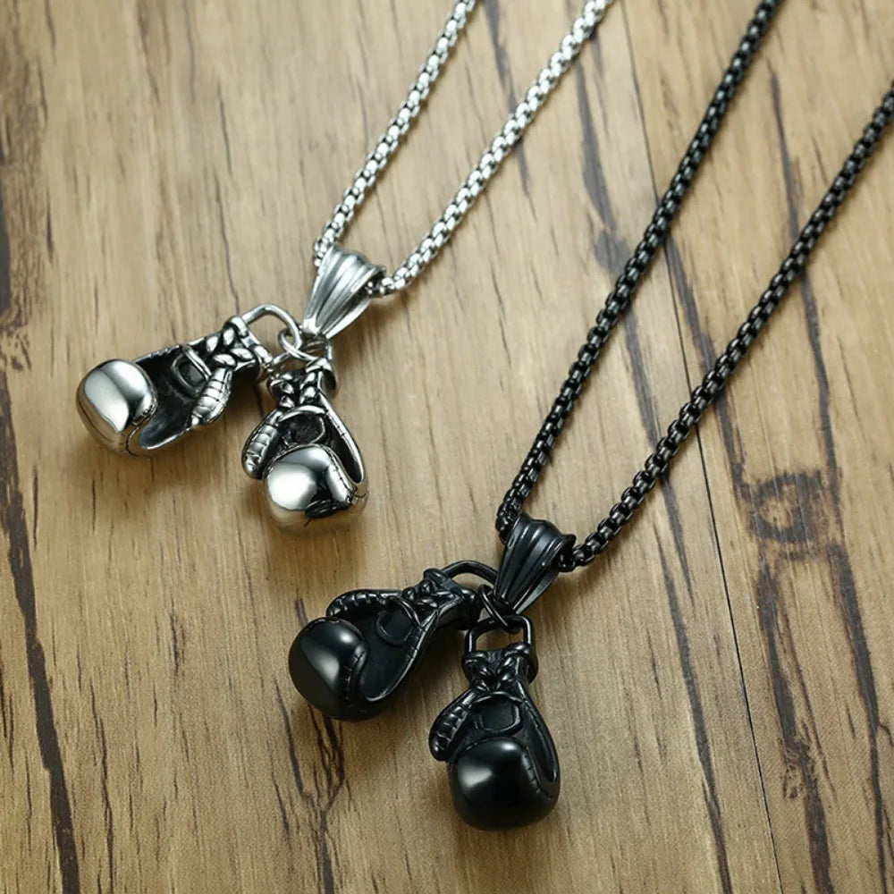 Trendy Boxing Gloves Pendant Necklace