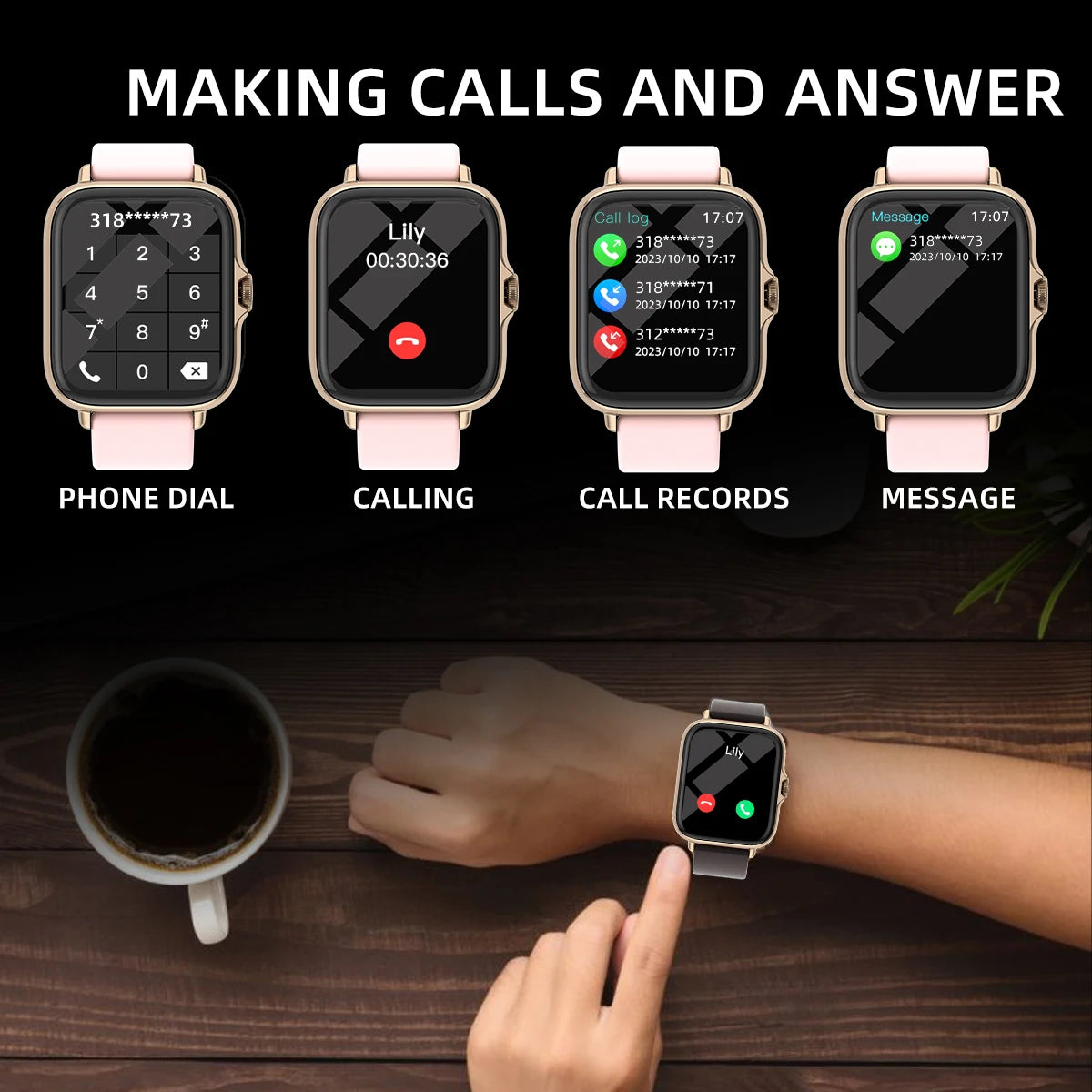 1.83'' Waterproof Smartwatch with Sleep Monitoring