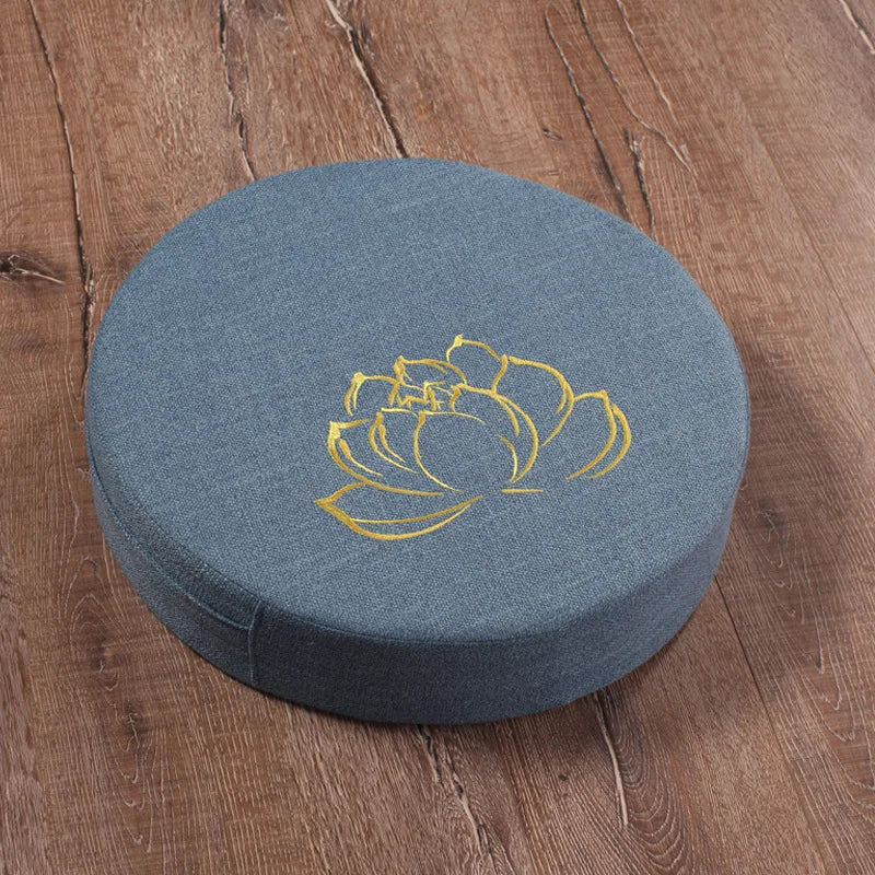 Round Linen Meditation Cushion