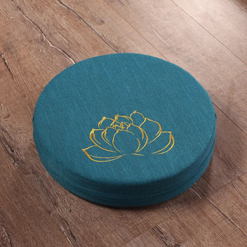 Round Linen Meditation Cushion