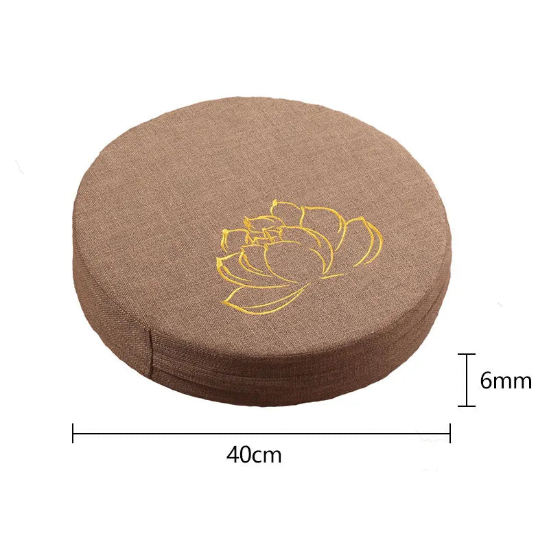 Round Linen Meditation Cushion