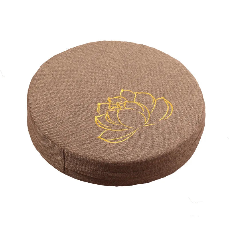Round Linen Meditation Cushion