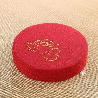 Round Linen Meditation Cushion