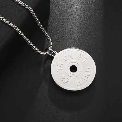 Barbell Dumbbell Pendant Necklace