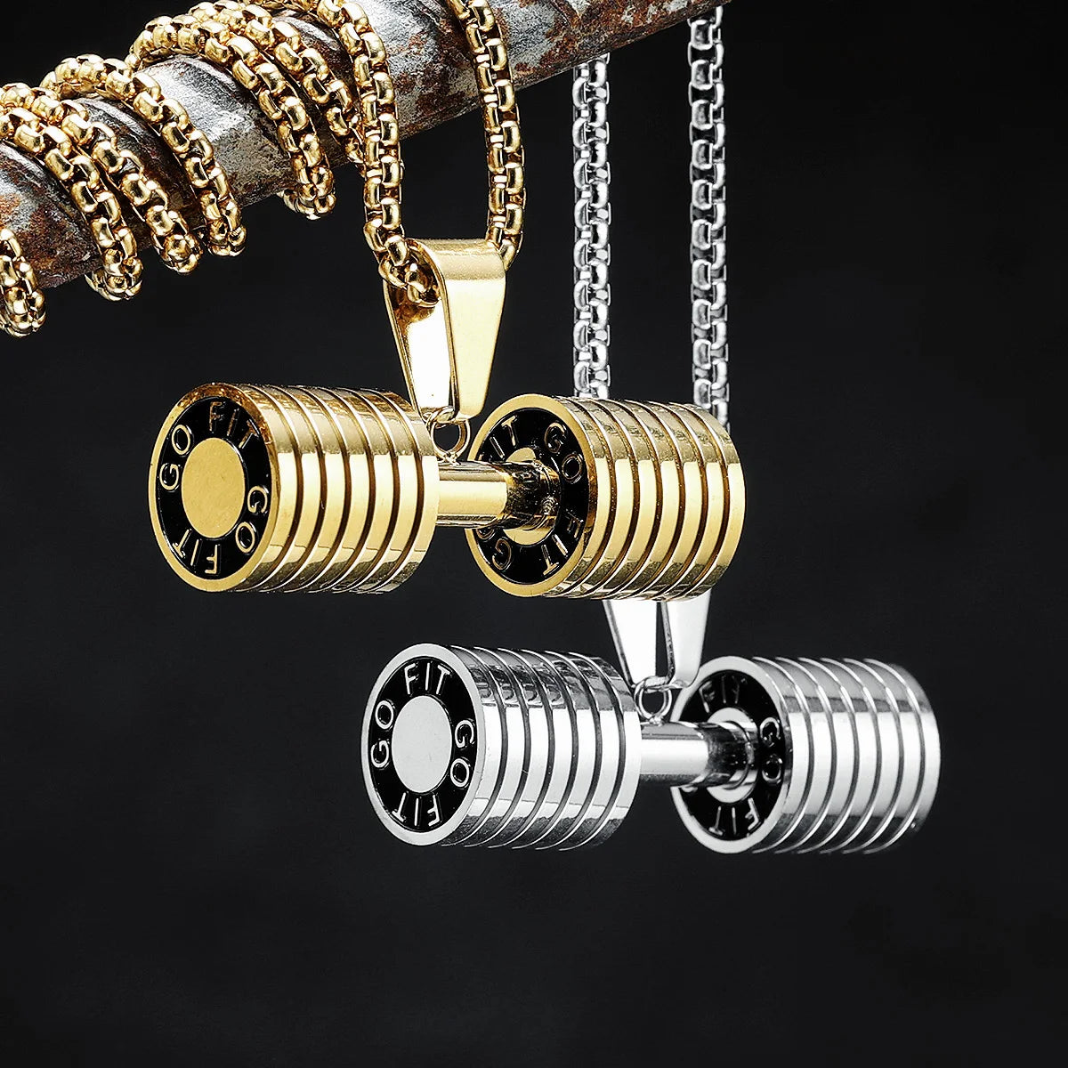 Dumbbell Pendant Necklace