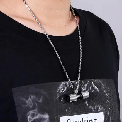 Barbell Dumbbell Pendant Necklace