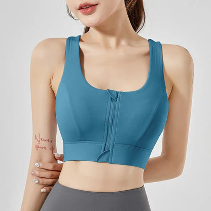 Front Zipper High-Impact Sports Bra