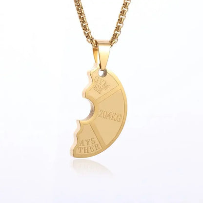 Titanium Steel Dumbbell Pendant Necklace
