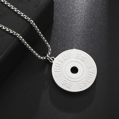 Barbell Dumbbell Pendant Necklace