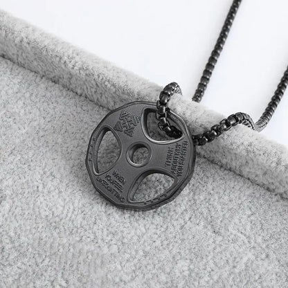 Barbell Dumbbell Pendant Necklace