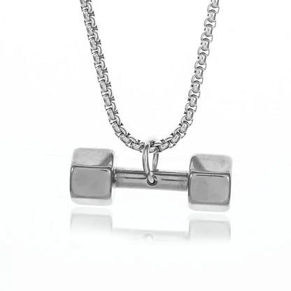 Barbell Dumbbell Pendant Necklace