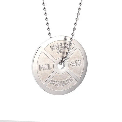 Barbell Dumbbell Pendant Necklace