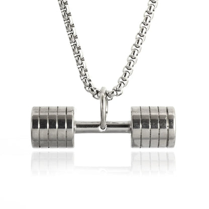 Dumbbell Barbell Pendant Necklace