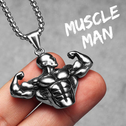 Gym Muscle Power Pendant Necklace