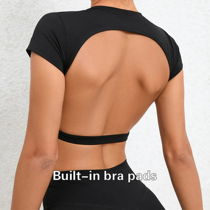 Breathable Backless Sports Crop Top