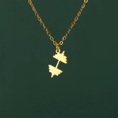 Weightlifting Man Barbell Necklace