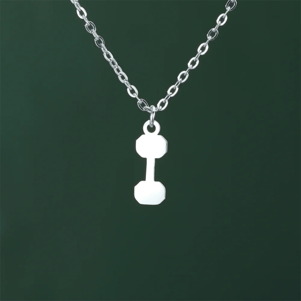 Weightlifting Man Barbell Necklace