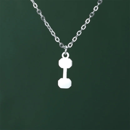 Weightlifting Man Barbell Necklace