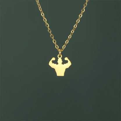 Weightlifting Man Barbell Necklace