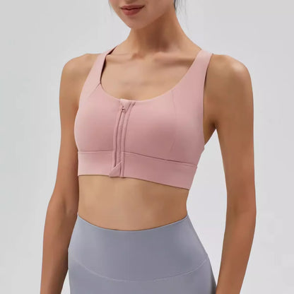 Front Zipper High-Impact Sports Bra