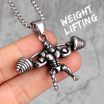 Dumbbell Pendant Necklace