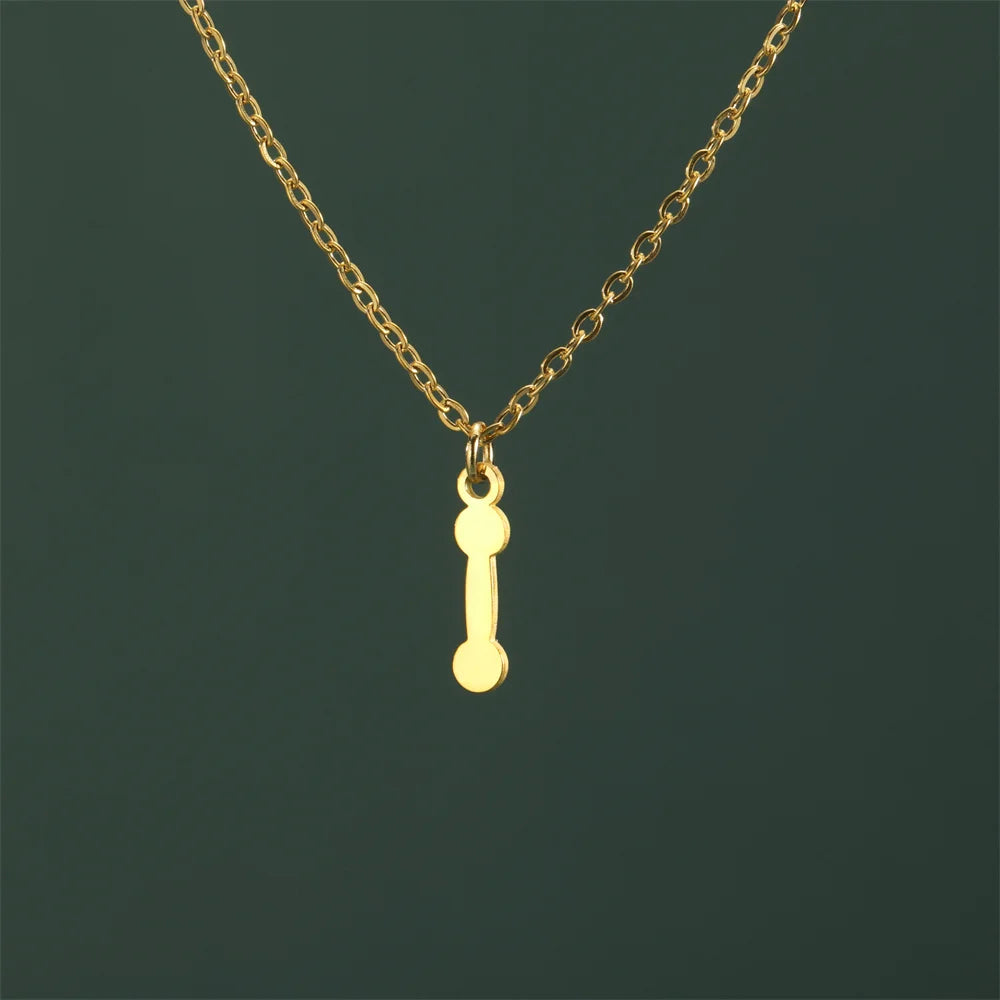 Weightlifting Man Barbell Necklace