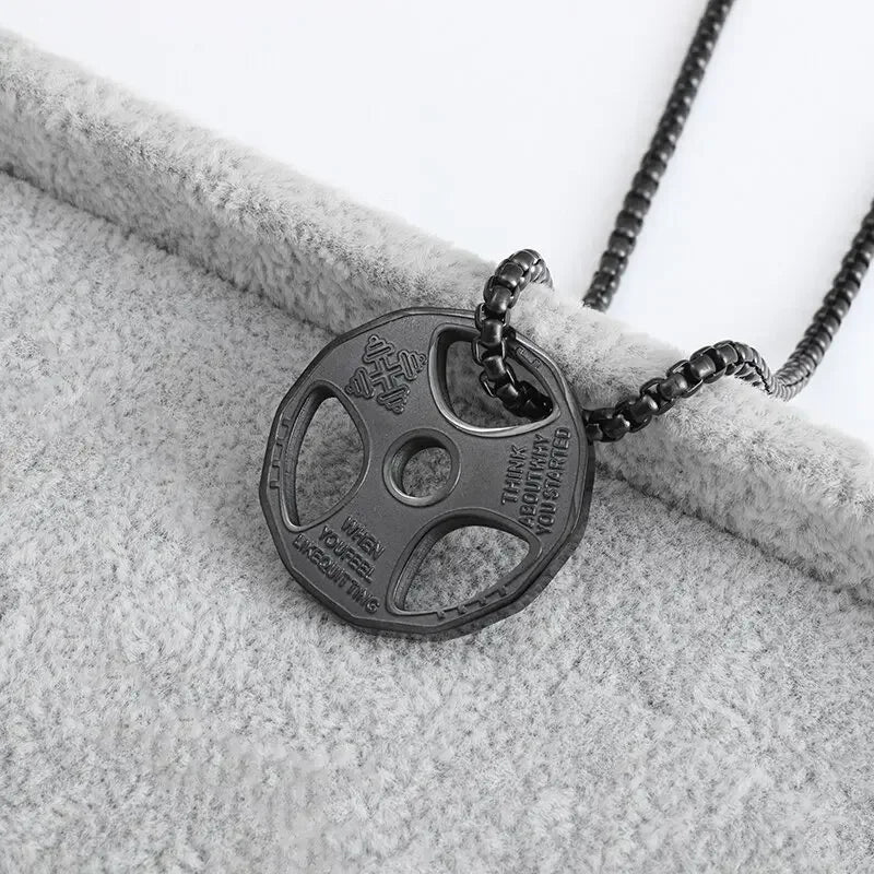Stylish Dumbbell Pendant Necklace