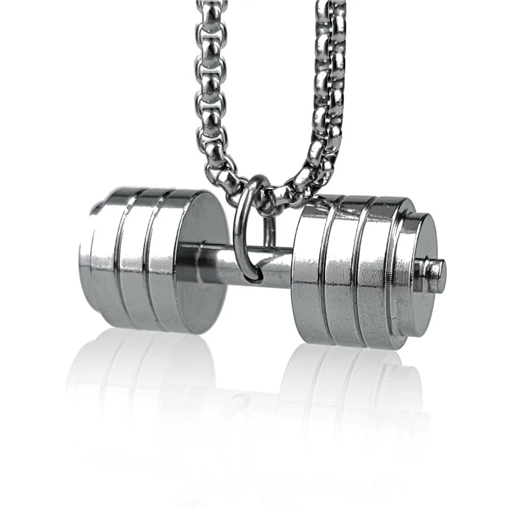 Stylish Dumbbell Pendant Necklace