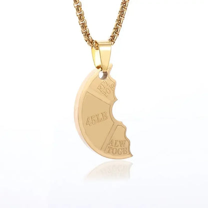 Titanium Steel Dumbbell Pendant Necklace