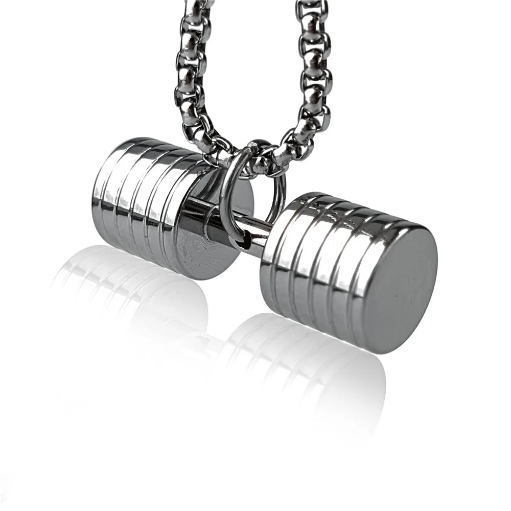 Stylish Dumbbell Pendant Necklace