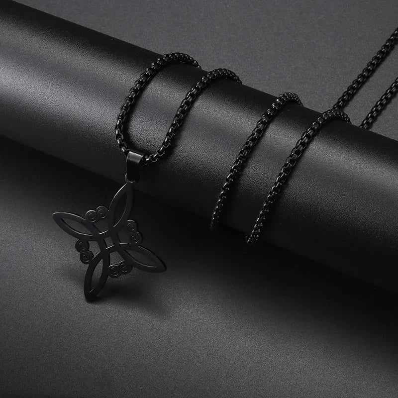 Titanium Steel Dumbbell Pendant Necklace