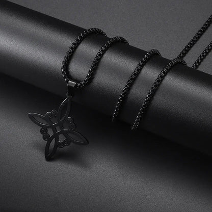 Titanium Steel Dumbbell Pendant Necklace