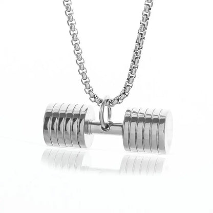 Barbell Dumbbell Pendant Necklace