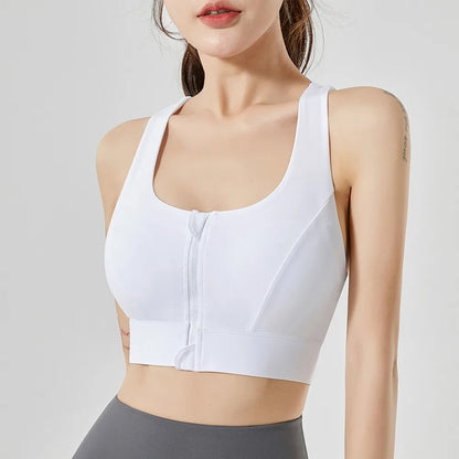 Front Zipper High-Impact Sports Bra