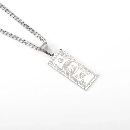Titanium Steel Dumbbell Pendant Necklace