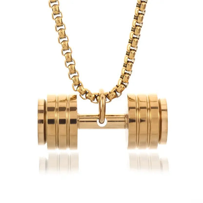 Barbell Dumbbell Pendant Necklace