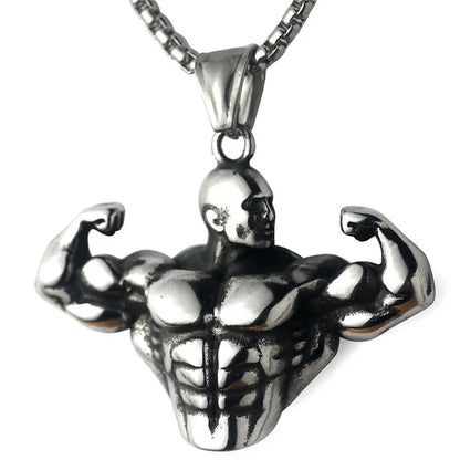 Barbell Dumbbell Pendant Necklace