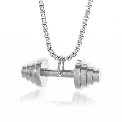 Barbell Dumbbell Pendant Necklace