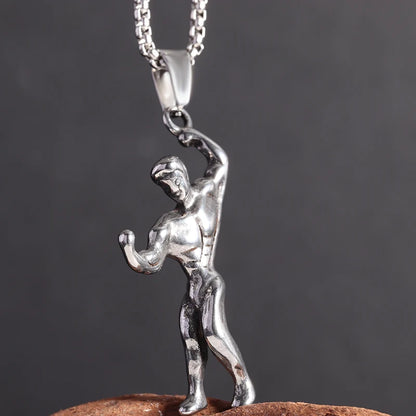 Barbell Dumbbell Pendant Necklace