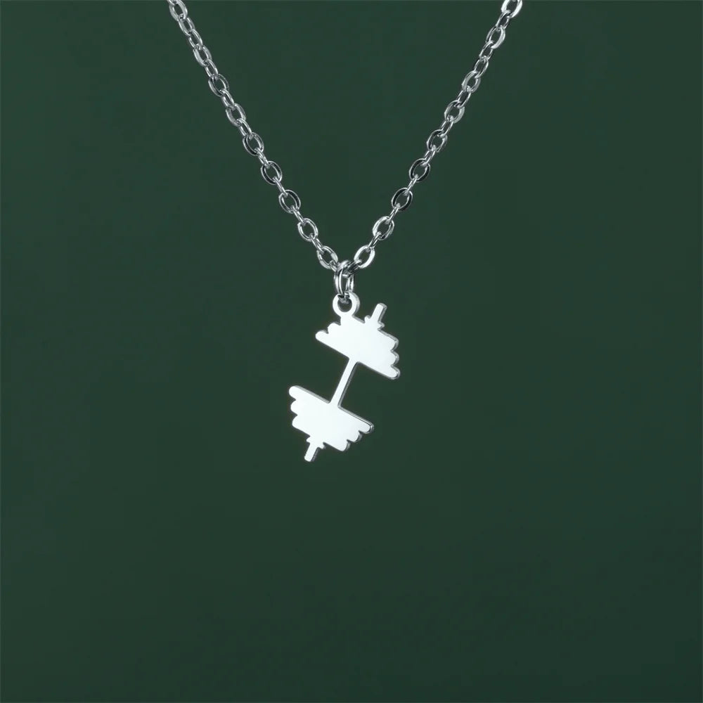 Weightlifting Man Barbell Necklace