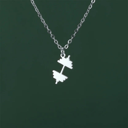 Weightlifting Man Barbell Necklace
