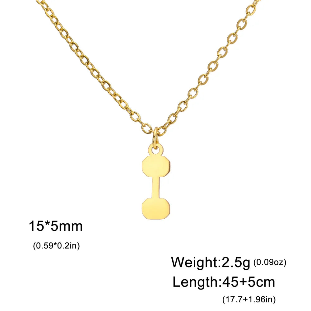 Weightlifting Man Barbell Necklace
