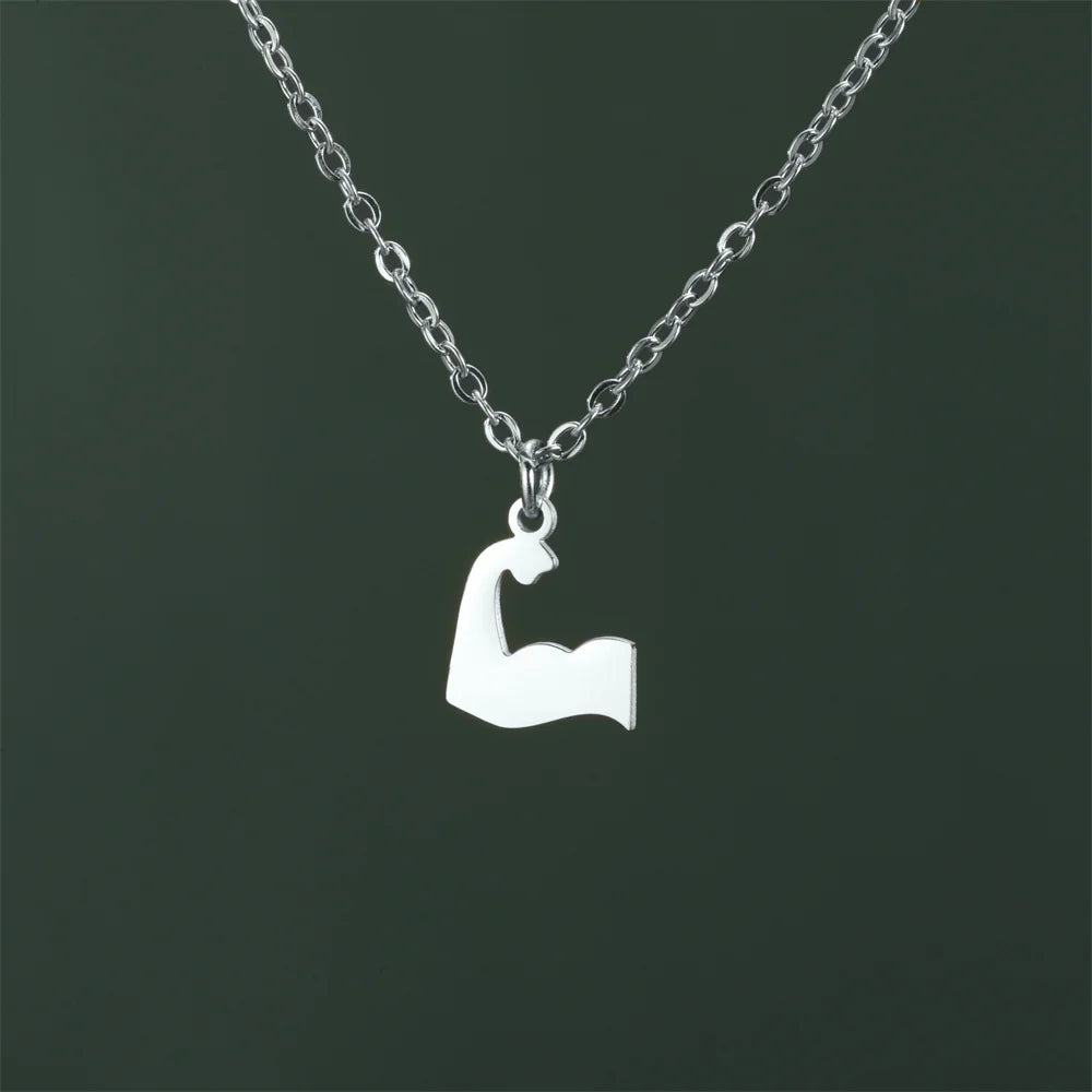 Weightlifting Man Barbell Necklace