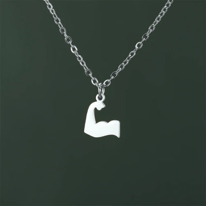 Weightlifting Man Barbell Necklace