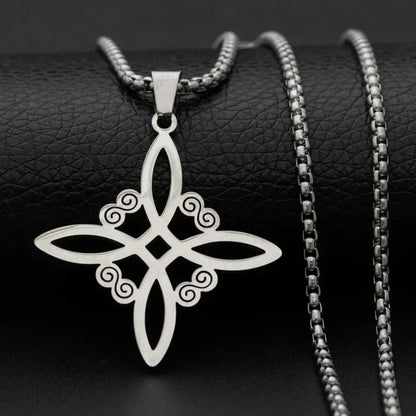 Titanium Steel Dumbbell Pendant Necklace