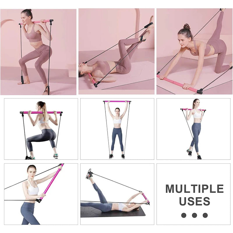 Portable Pilates Bar with Resistance Bands
