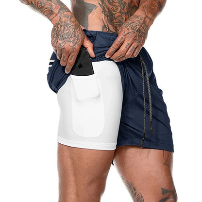 2-in-1 Running Shorts for Gym and Fitness